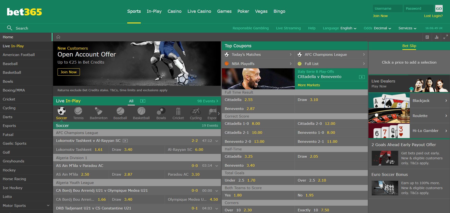 Bet365 website